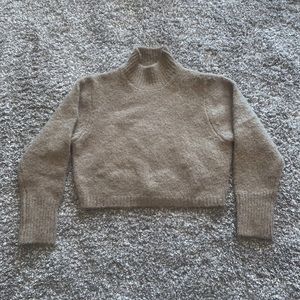Zara Cropped Mock Neck Sweater Size Medium